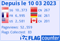 france-webcams.fr est inscrit sur le Flag Counter depuis le 10-03-2023