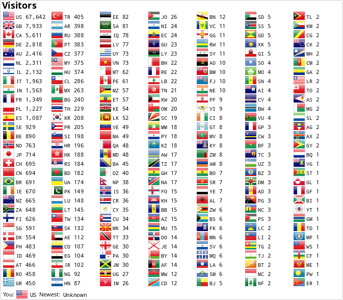 If no flags are displayed, it means that the s01.flagcounter.com server is down!